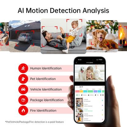 Caméra extérieure sans fil SYMYNELEC L1 2K, alimentée par batterie, WiFi pour la sécurité à domicile avec détection de mouvement humain, détection thermique, sirène d'alarme, conversation bidirectionnelle, étanchéité IP65, stockage Cloud/SD 