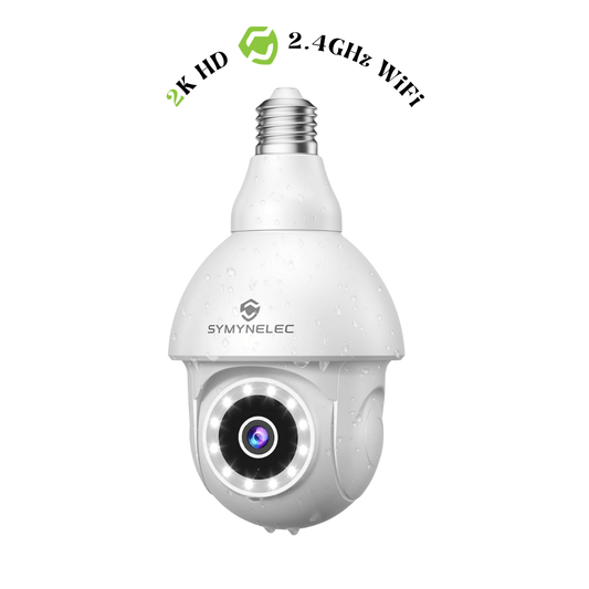 <2.4GHz WiFi> G9 Light Bulb Security Camera,2K HD,Wireless & Waterproof Symynelec Camera