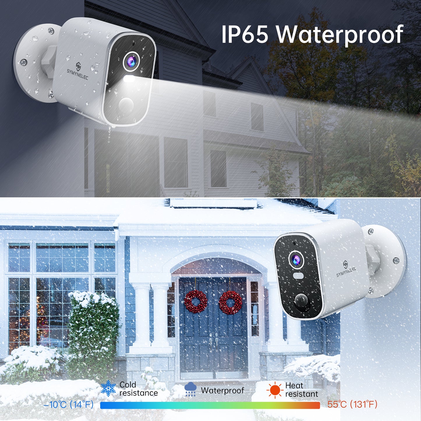 <2.4GHz WiFi> Security Cameras Wireless Outdoor 2K: Battery Powered WiFi Camera with AI Motion Detection for Home - Color Night Vision Spotlight Siren Alarm 2-Way Talk IP65 Waterproof Cloud TF Storage 2 Pack