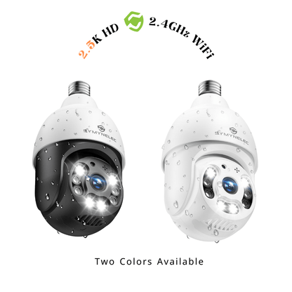 <2.4GHz WiFi> P4 Light Bulb Security Camera,2.5K HD,Wireless & Waterproof Symynelec Camera