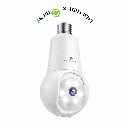 <2.4GHz WiFi> Z8 Light Bulb Security Camera,3K HD,Wireless & Waterproof Symynelec Camera